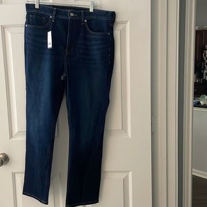 High rise dark wash jeans